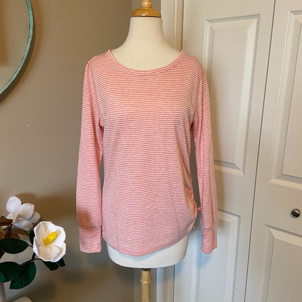 Evy's Tree Layering Leaves Top -NWT Medium, Pink Stripe Reversible to Polka Dots